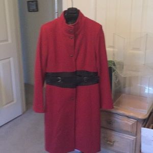 BCBG Wool coat with leather belt